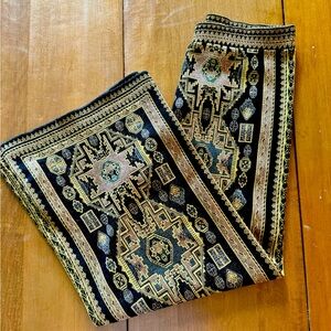 Zara embroidered wide leg pants